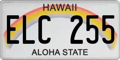 HI license plate ELC255
