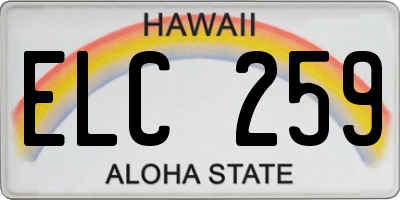 HI license plate ELC259