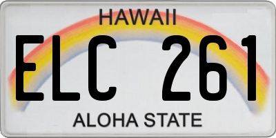 HI license plate ELC261