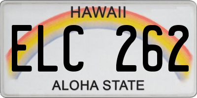 HI license plate ELC262