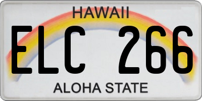 HI license plate ELC266
