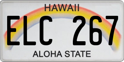 HI license plate ELC267