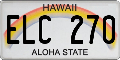 HI license plate ELC270