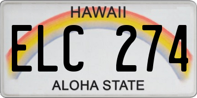 HI license plate ELC274