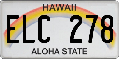 HI license plate ELC278