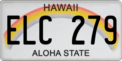 HI license plate ELC279