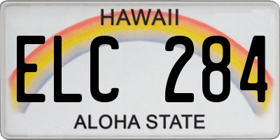 HI license plate ELC284