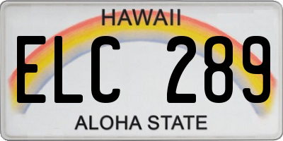 HI license plate ELC289