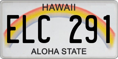 HI license plate ELC291