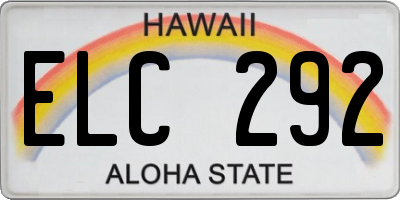 HI license plate ELC292