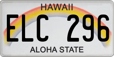 HI license plate ELC296