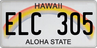 HI license plate ELC305