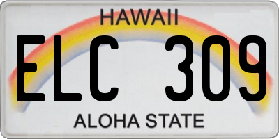 HI license plate ELC309