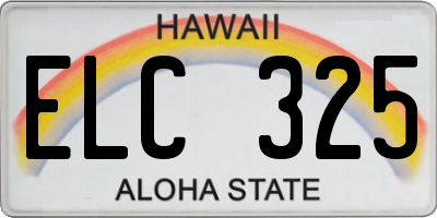 HI license plate ELC325