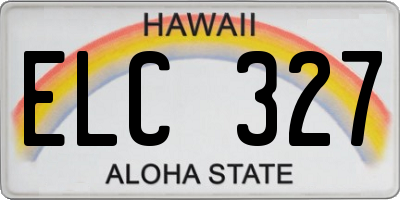 HI license plate ELC327