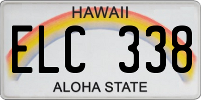 HI license plate ELC338
