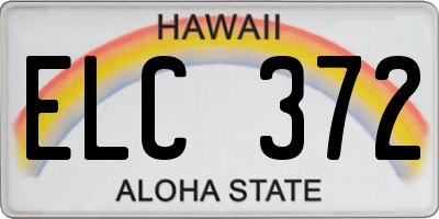HI license plate ELC372