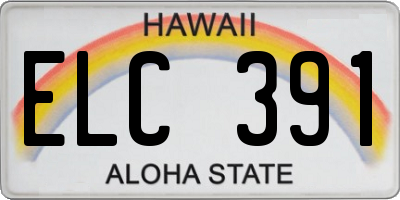 HI license plate ELC391