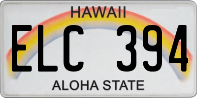 HI license plate ELC394