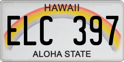 HI license plate ELC397
