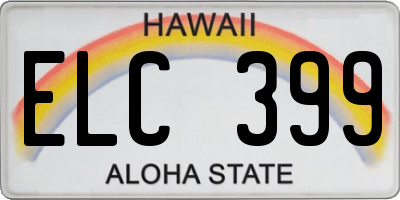 HI license plate ELC399