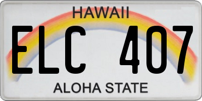 HI license plate ELC407