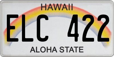 HI license plate ELC422