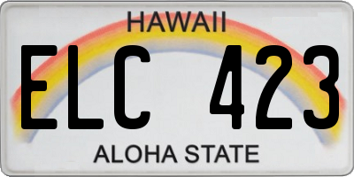 HI license plate ELC423