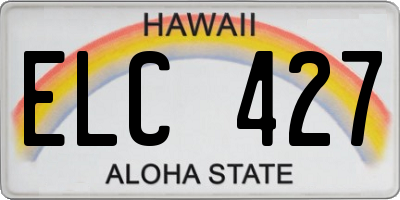 HI license plate ELC427