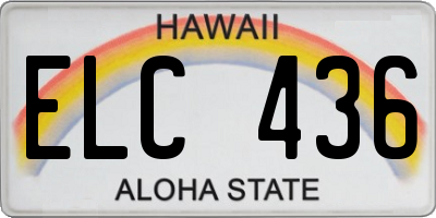 HI license plate ELC436