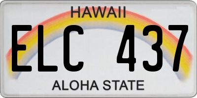 HI license plate ELC437