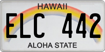 HI license plate ELC442