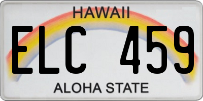 HI license plate ELC459