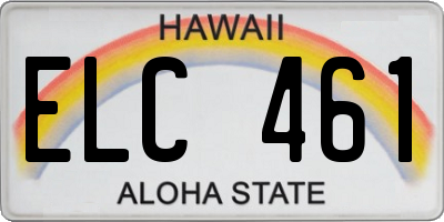 HI license plate ELC461