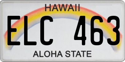 HI license plate ELC463
