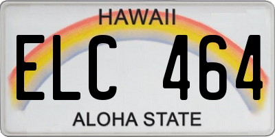 HI license plate ELC464