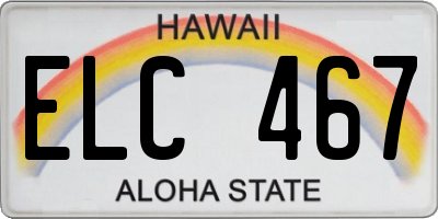 HI license plate ELC467