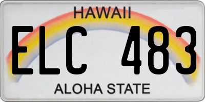 HI license plate ELC483