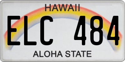 HI license plate ELC484