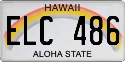 HI license plate ELC486
