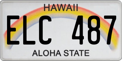 HI license plate ELC487