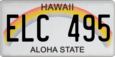 HI license plate ELC495