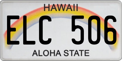 HI license plate ELC506