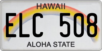 HI license plate ELC508