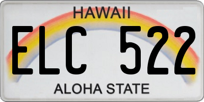 HI license plate ELC522