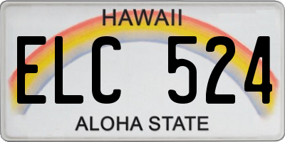HI license plate ELC524