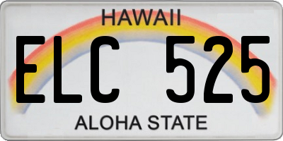 HI license plate ELC525
