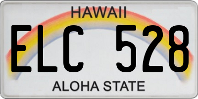 HI license plate ELC528