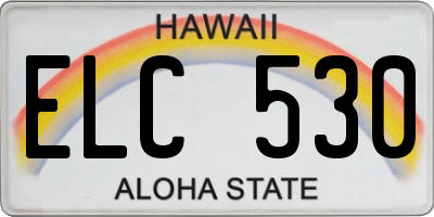 HI license plate ELC530
