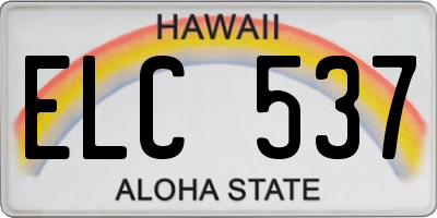 HI license plate ELC537